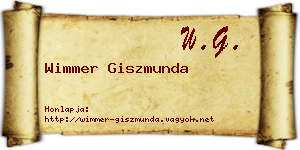 Wimmer Giszmunda névjegykártya